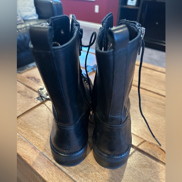 Marc Fisher Black Leather Moto Boots - Picture 3 of 11